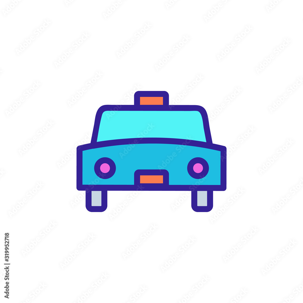 Taxi icon vector. A thin line sign. Isolated contour symbol illustration