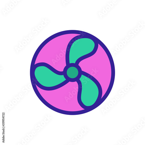 Fan icon vector. A thin line sign. Isolated contour symbol illustration