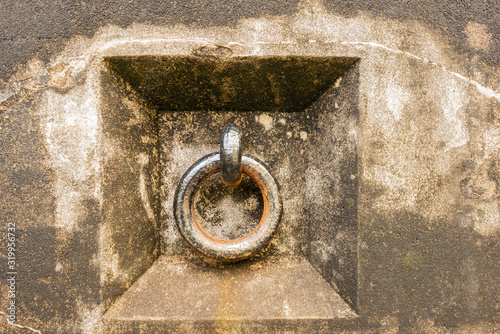 A cast iron ring in a concrete wall at Battery Harvey Allen, Fort Canby, Washington, USA photo