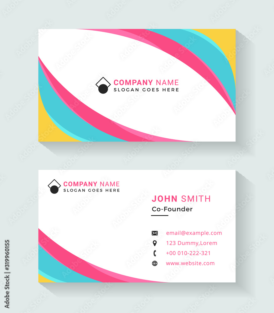 Naklejka premium Abstract business card template - Vector Illustration