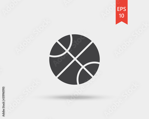 Basketball icon  basketball ball vector web icon isolated on white background  top view 