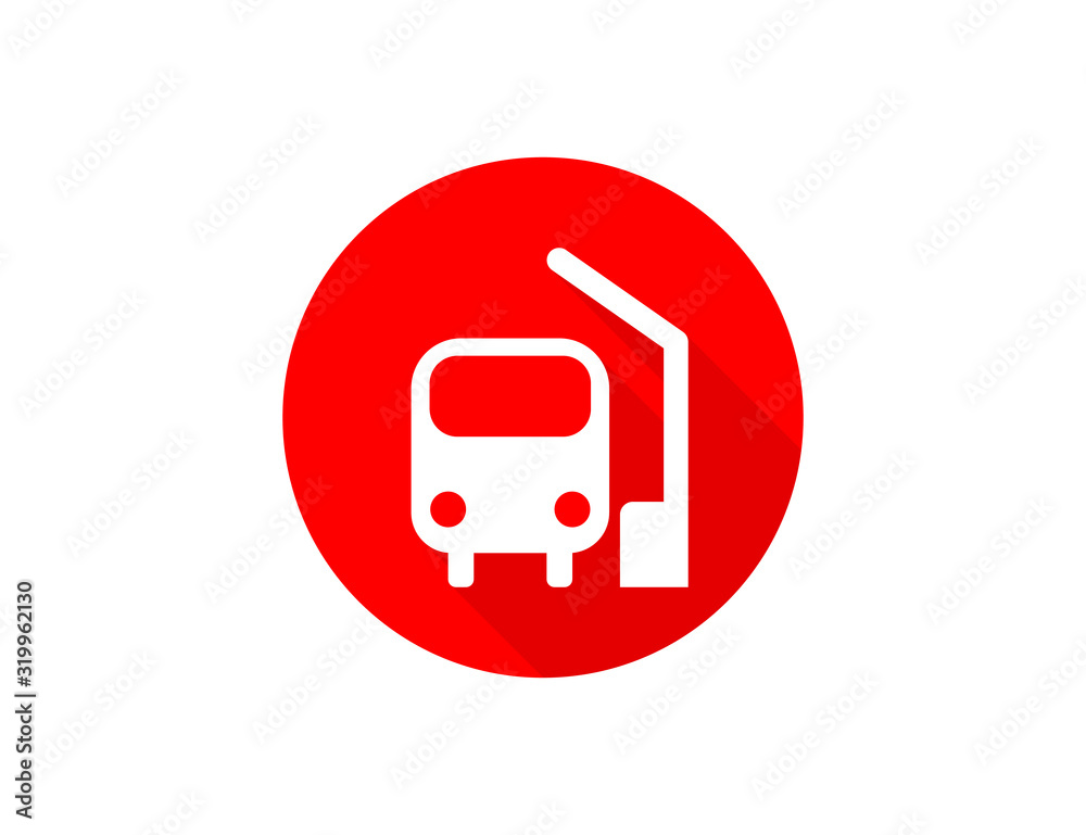 Bus icon, bus station vector web icon isolated on white background, EPS 10, top view Bus icon, bus station vector web icon isolated on white background, EPS 10, top view