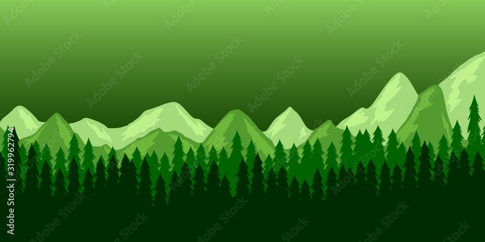 Obraz premium Poster template with wild mountains landscape.