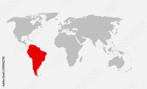 World map vector South America info graphic