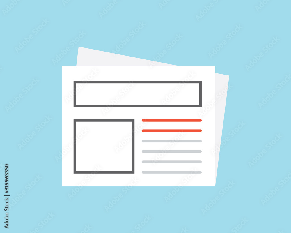 Newspaper. Daily newspaper vector web icon isolated on white background, EPS 10, top view Newspaper. Daily newspaper vector web icon isolated on white background, EPS 10, top view