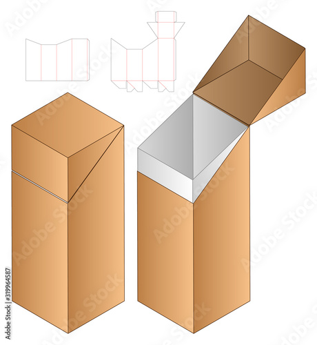 Box packaging die cut template design. 3d mock-up