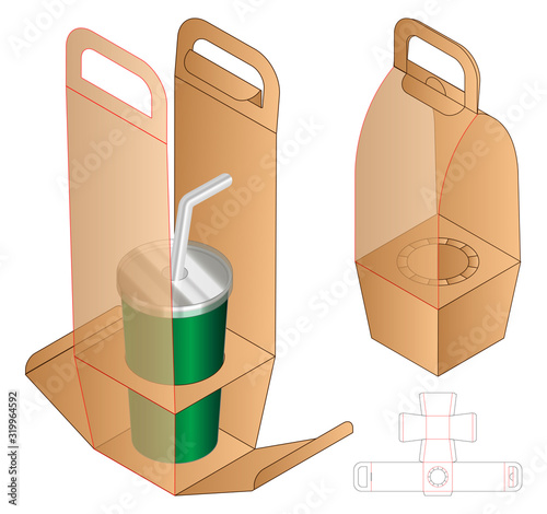 Box packaging die cut template design. 3d mock-up