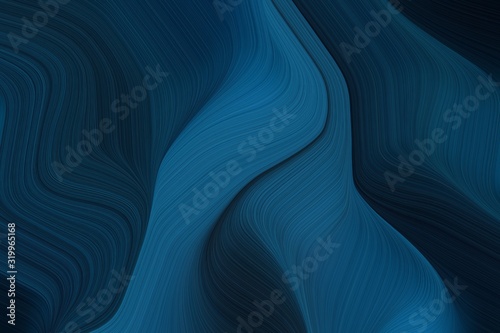 fluid artistic waves with modern soft curvy waves background design with very dark blue, teal and teal green color