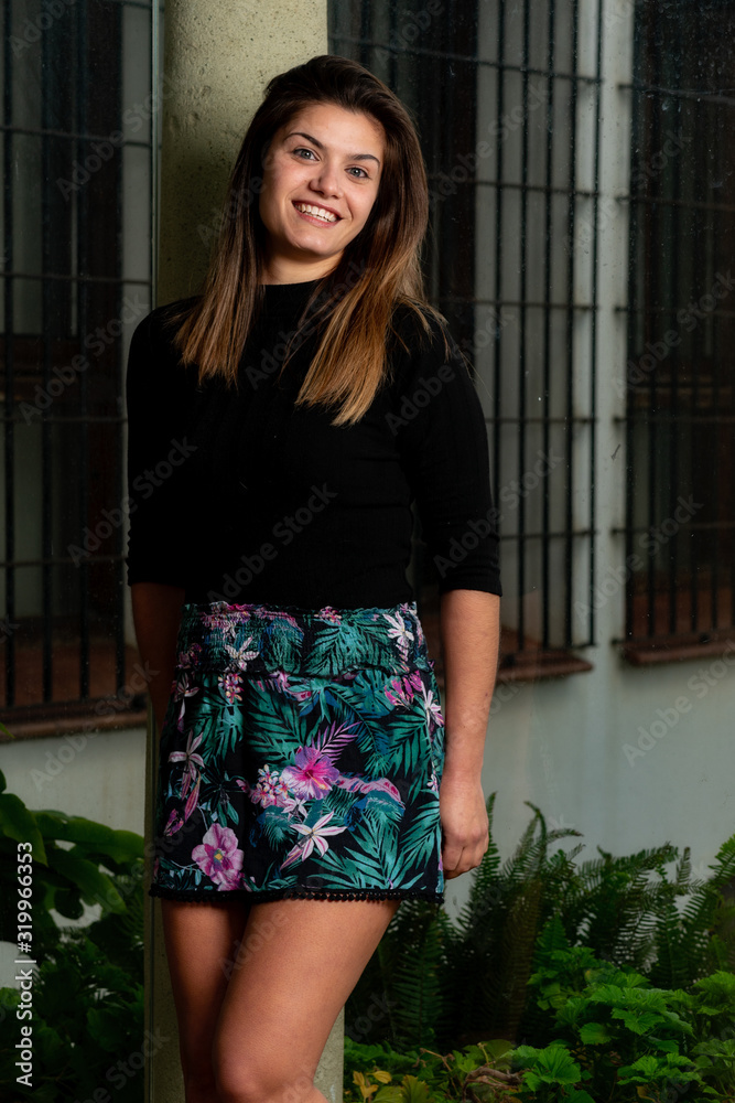 Naklejka premium Beautiful young model with blonde hair and very sensual green eyes