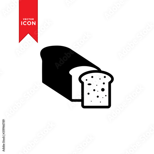 Bread icon vector. Simple design on white background.