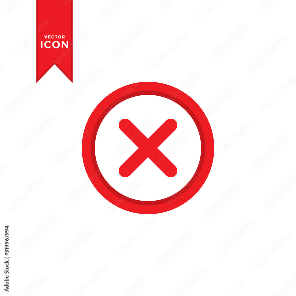 Close mark icon vector. Cancel icon symbol illustration. Simple design on white background. Close mark icon vector. Cancel icon symbol illustration. Simple design on white background.