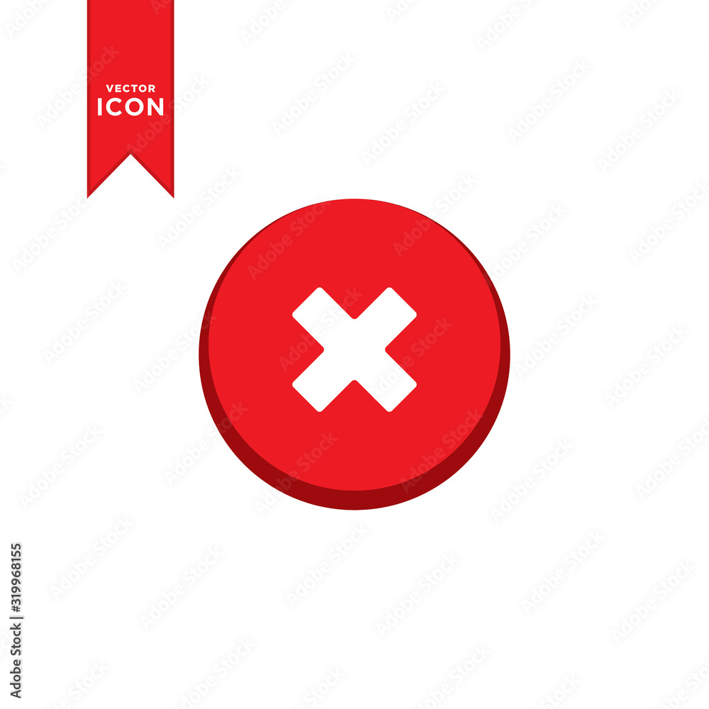 Close mark icon vector. Cancel icon symbol illustration. Simple design on white background. Close mark icon vector. Cancel icon symbol illustration. Simple design on white background.