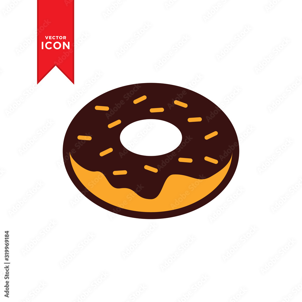 Donut icon vector. Donut sign symbol for web. Simple design on white background.