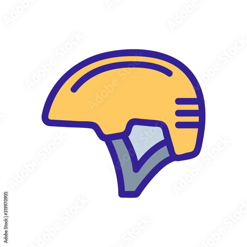 The climber helmet icon vector. A thin line sign. Isolated contour symbol illustration
