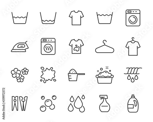 set of laundry icons, housekeeping, service