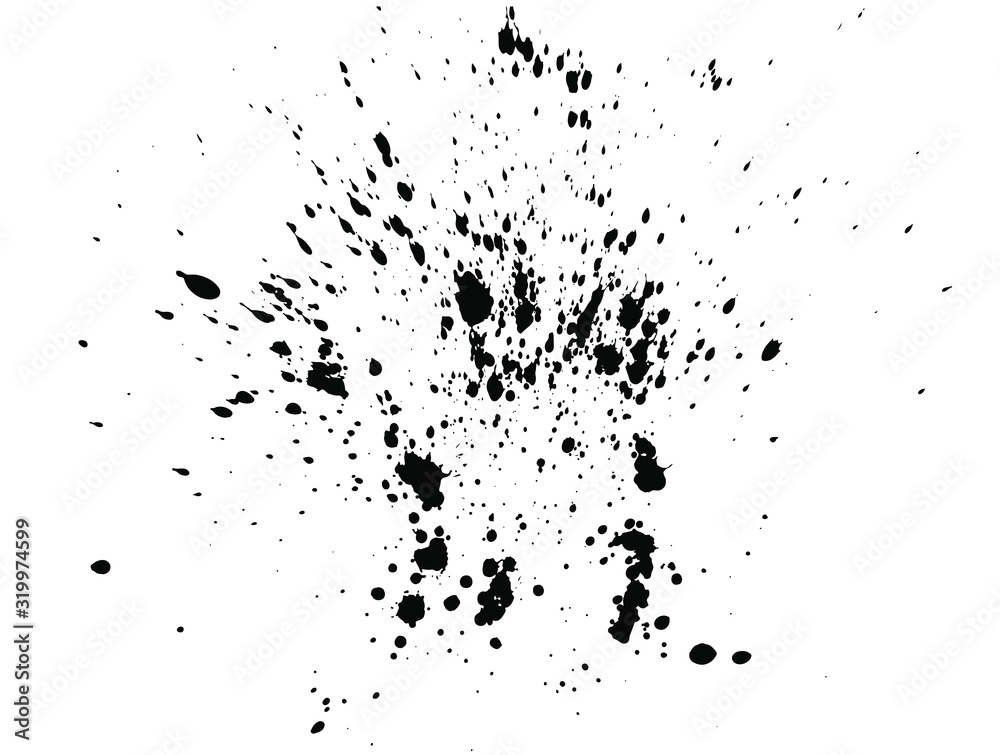 black ink splash isolated on white background. Vector EPS10