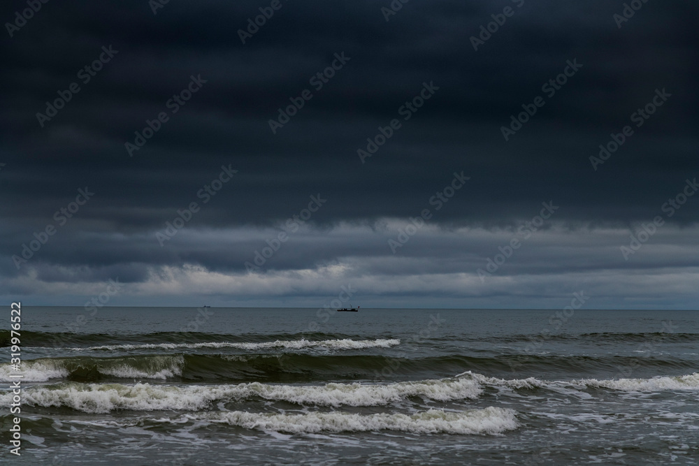 Dark clouds over Baltic sea.