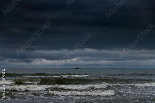 Dark clouds over Baltic sea.