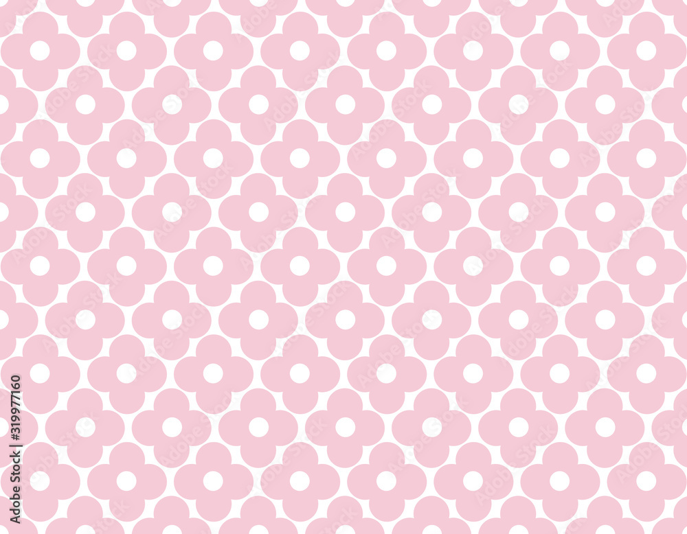 Vector pink flower seamless pattern.