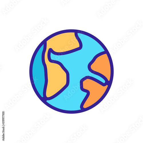 continents icon vector. A thin line sign. Isolated contour symbol illustration © vectorwin