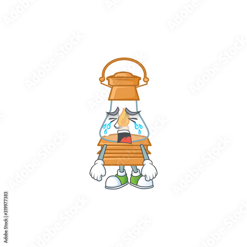 Sad of oil lamp cartoon mascot style