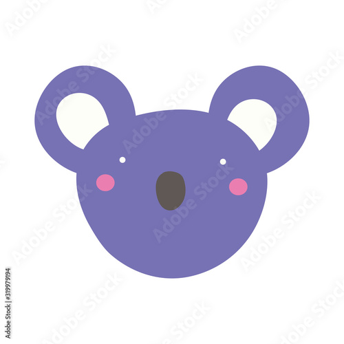 cute koala wild animal character icon