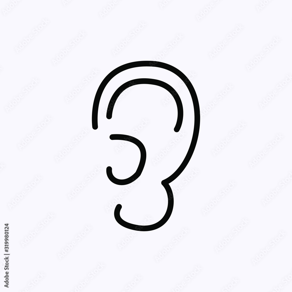 Naklejka premium ear icon thin line isolated