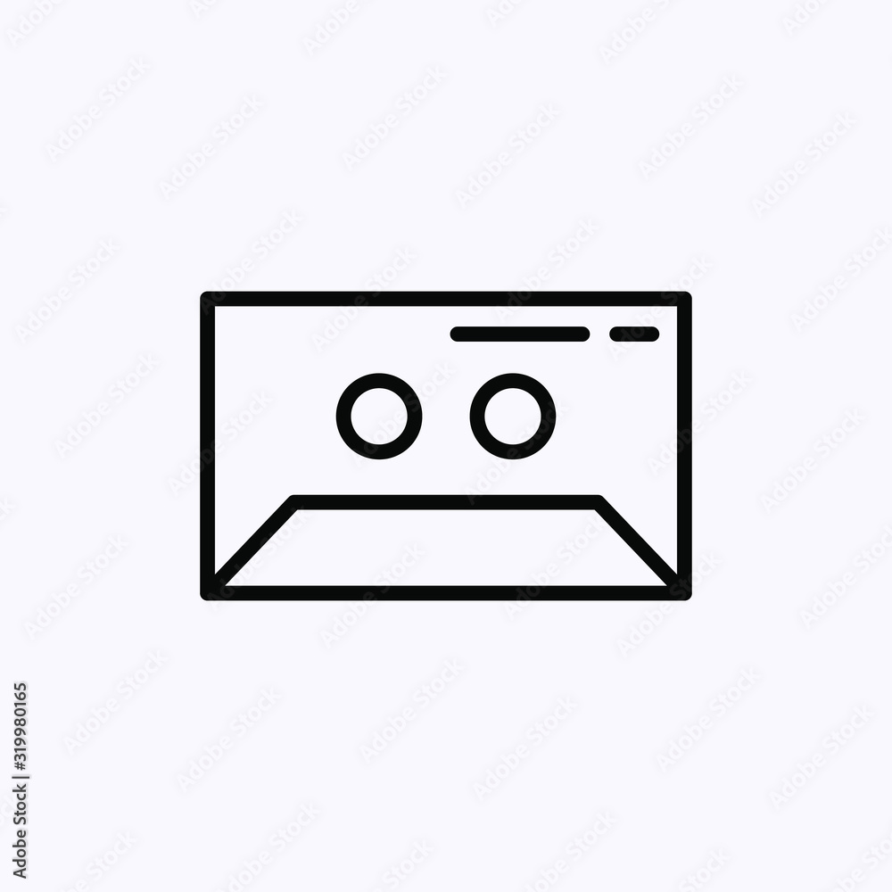 Cassette icon thin line isolated Cassette icon thin line isolated