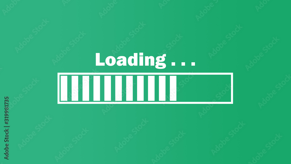 Loading screen computer with green coloured background Loading screen computer with green coloured background