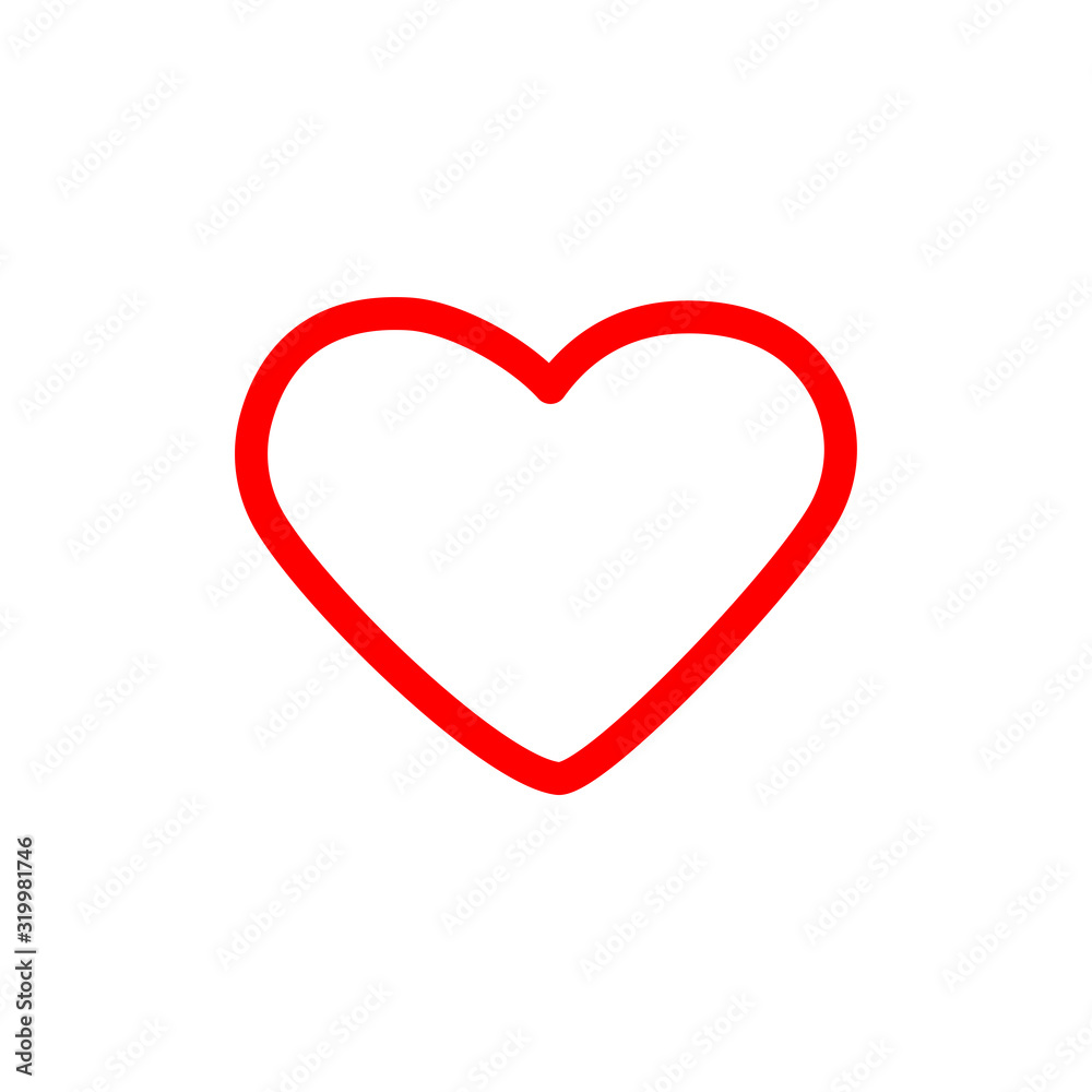 red heart isolated on white background