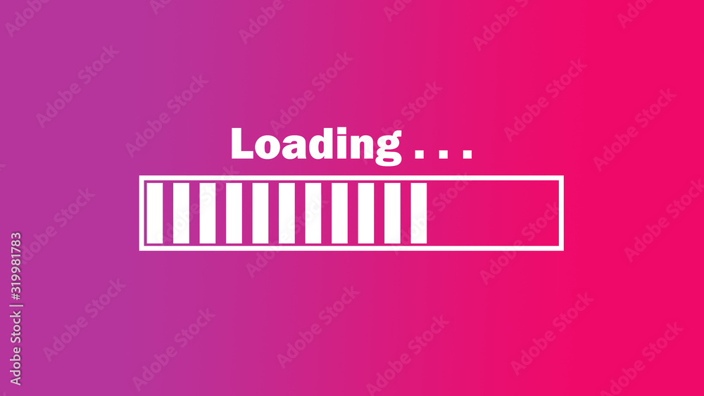 Loading screen computer with red coloured background 