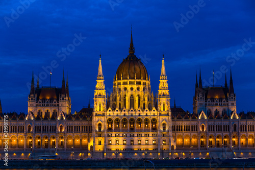Hungarian Parliament Building Dome at night. © Andy Chisholm