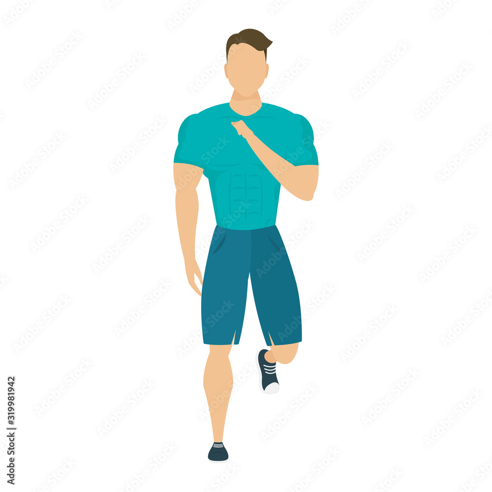 young man athlete running character healthy lifestyle young man athlete running character healthy lifestyle