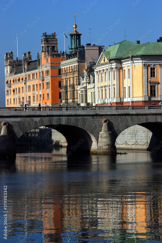 Fototapeta premium Rosenbad, norrbro, stadshuset i Stockholm