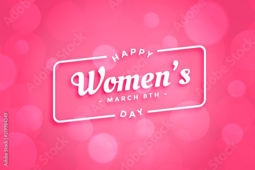 beautiful pink happy womens day background design