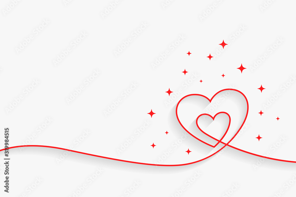 minimal line heart background with text space