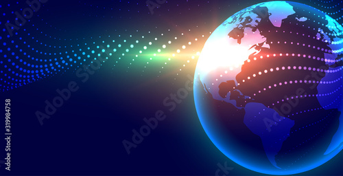 futuristic digital earth globalization concept background design