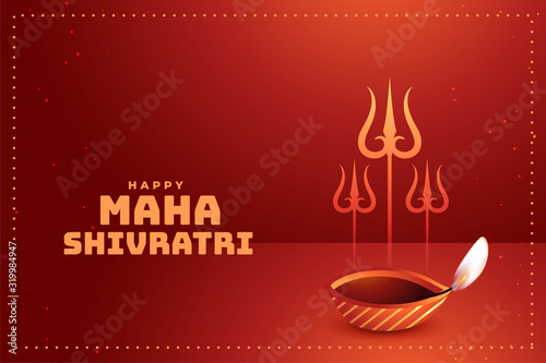 happy maha shivratri hindu festival background design