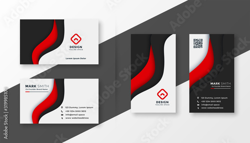 elegant red corporate business card template design