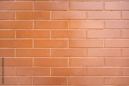 Beautiful texture of red brick wall close up background.