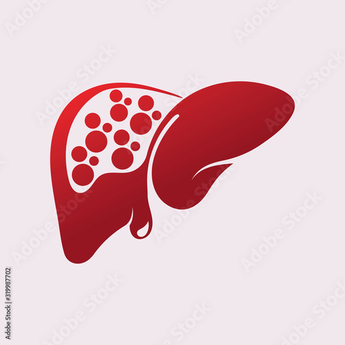 Liver Icon Flat logo Style Organs Of The Human template Design