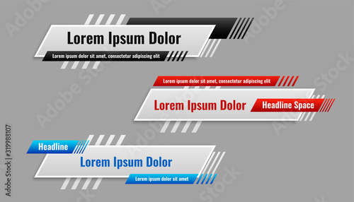 lower third banner template in different styles