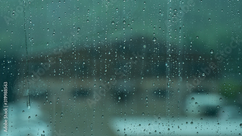 rain drops on the window glass