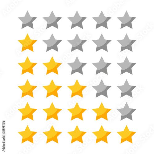 set of rating stars icon for review product,internet website and mobile application on white backgrond vector