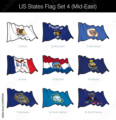 US States Flag Set - Mid East
