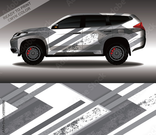 Car wrap decal design vector, custom livery race rally car vehicle sticker and tinting.