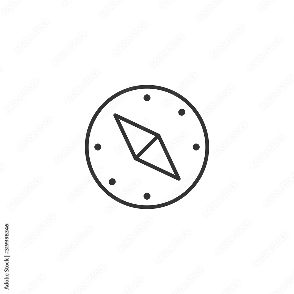 Compass icon in flat style. Navigation equipment vector illustration on white isolated background. Journey direction business concept. Compass icon in flat style. Navigation equipment vector illustration on white isolated background. Journey direction business concept.