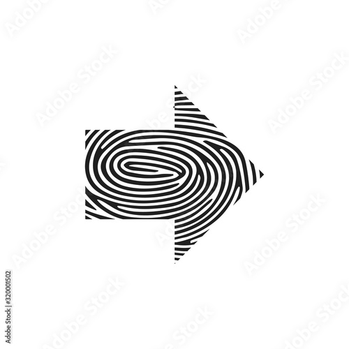Fingerprint Arrow Right icon. Isolated thumbprint and fingerprint Arrow Right icon line style. Premium quality vector symbol drawing concept for your logo web mobile app UI design.