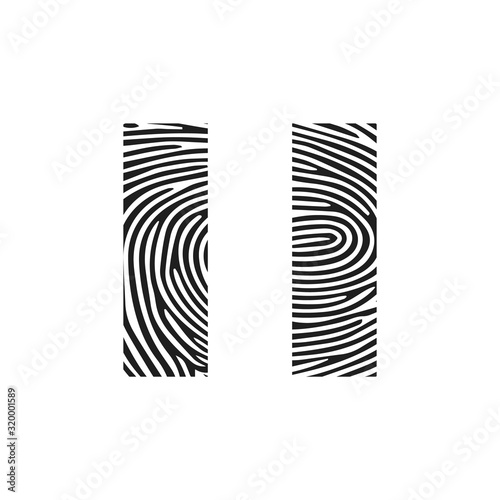 Fingerprint Pause icon. Isolated thumbprint and fingerprint Pause icon style. Premium quality vector symbol drawing concept for your logo web mobile app UI design.
