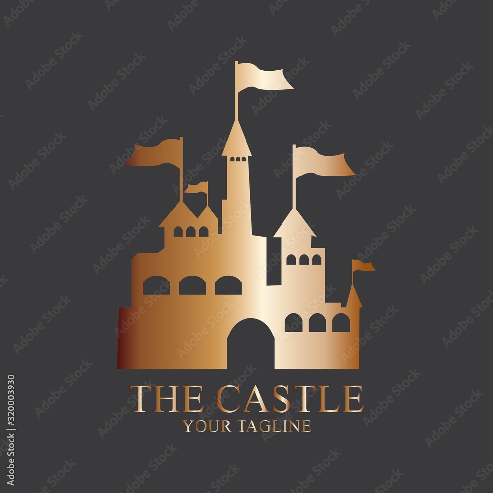 CASTLE LOGO ILLUSTRATION VECTOR ICON TEMPLATE